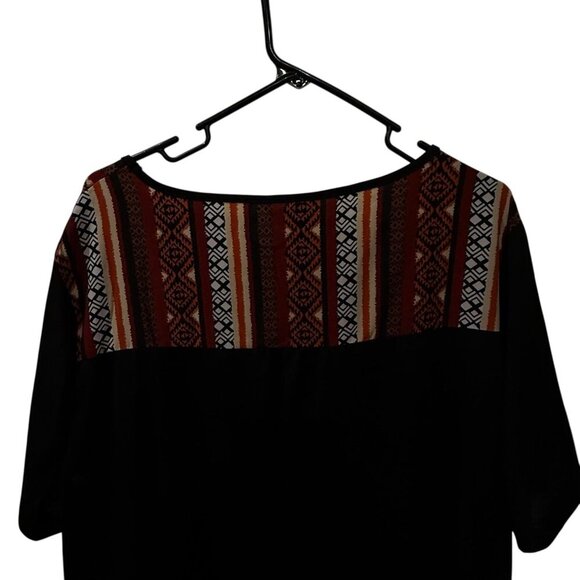 Bloomchic Plus Size 22-24 Black Dress With Multicolor Tribal Print Yoke NWT - Picture 5 of 5